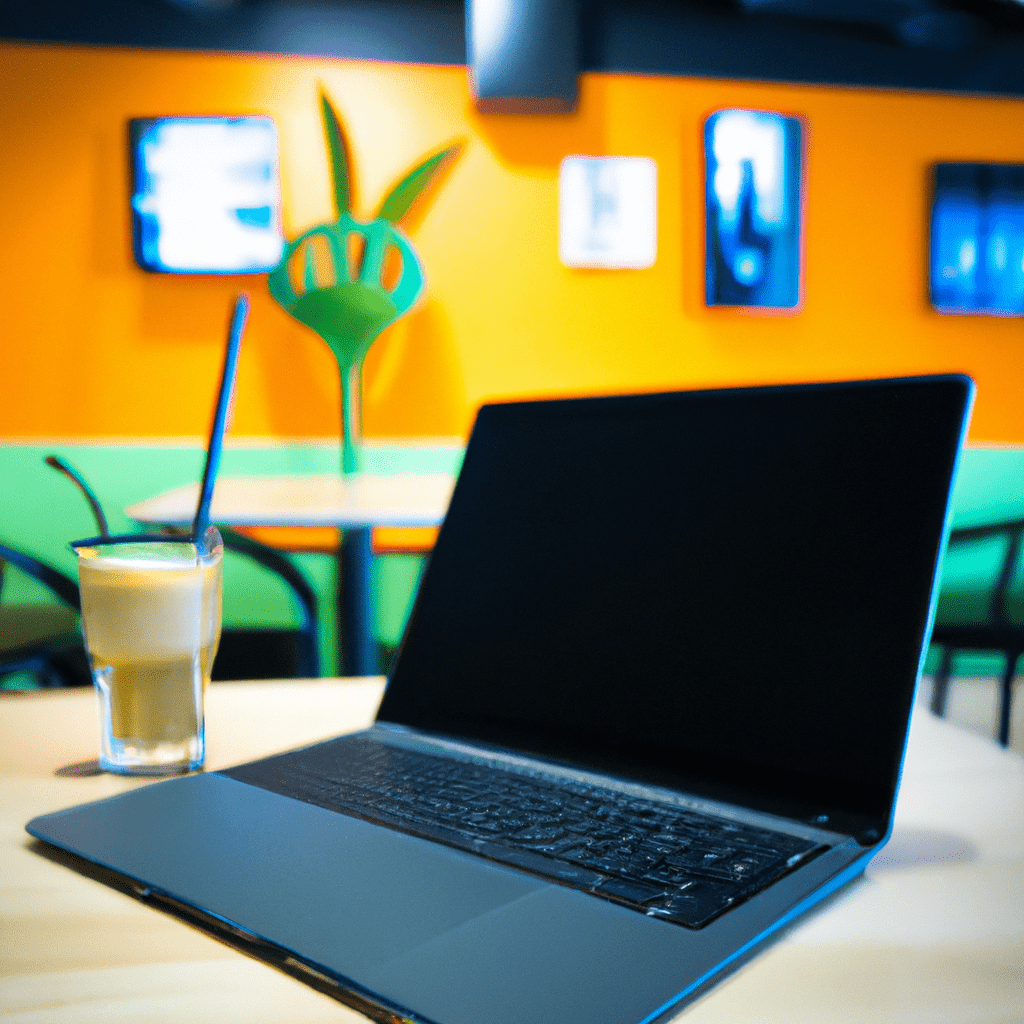 Laptop Coffee Shop Free Google Cache Checker on Display